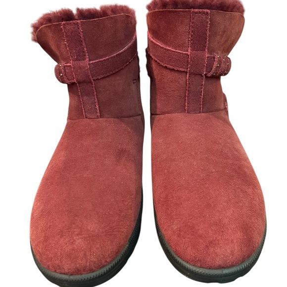Abeo REGINA Neutral Support Shearling Ankle Boots winter warm comfort Burgundy - Picture 8 of 11